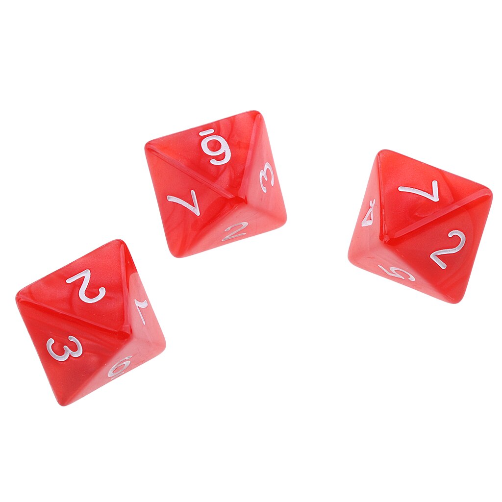 Multicolore 10 pz/set 8 Lati Dadi D8 1.6 centimetri Dadi Poliedrici per il Partito Portatile Da Tavolo Gioco di Pub Club Acrilico potabile Dadi