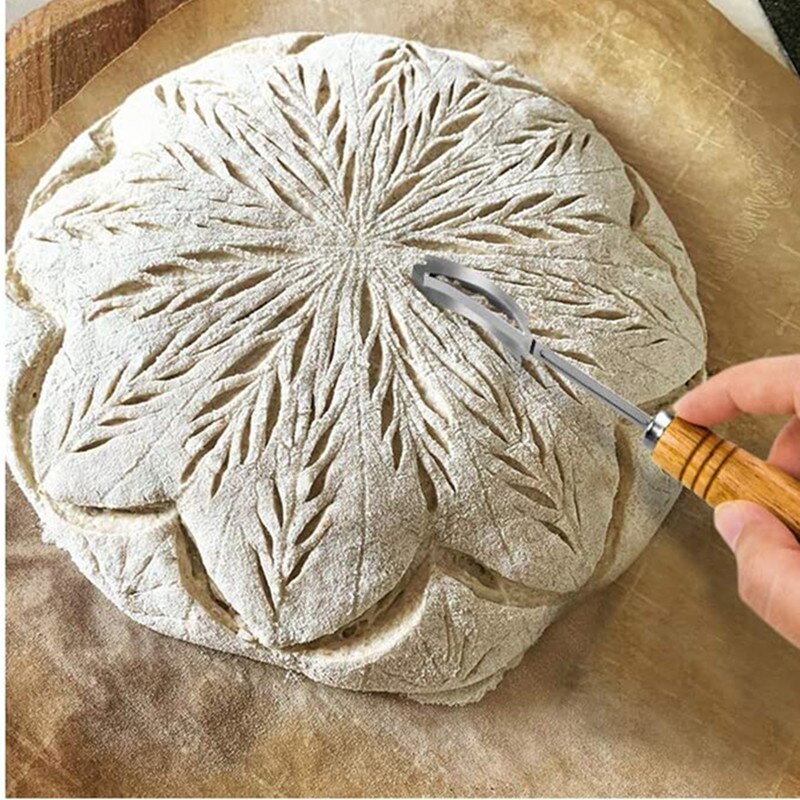 Brot Lahm mit 5 Klingen Bäcker Lahm Hieb Werkzeug Teig, Der Schlitzer Backen Sauer Brot Anlasser Glas punkten Messer Rasiermesser Cutter