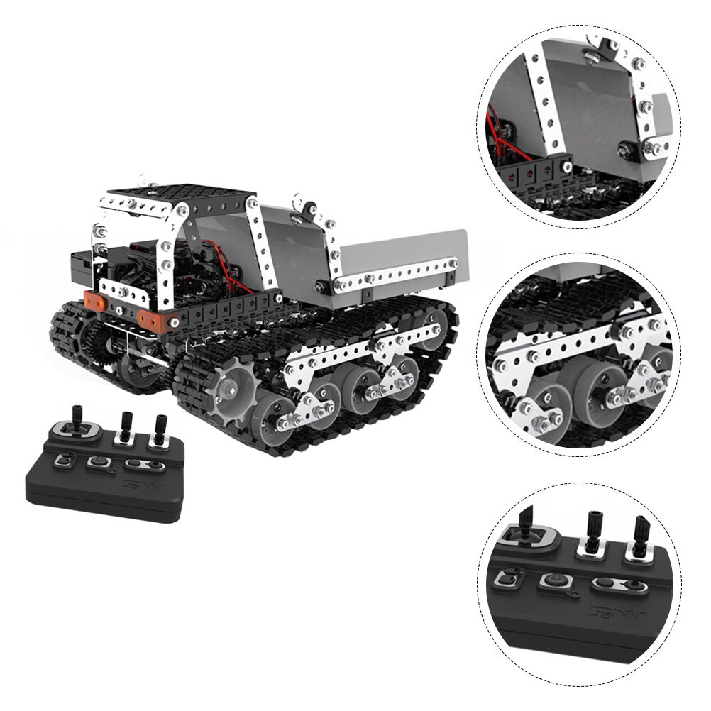 934PCS/Set Dump Truck Portable Remote Control DIY Tracked 10CH Car Model Toy Educational Plaything Dump Truck for