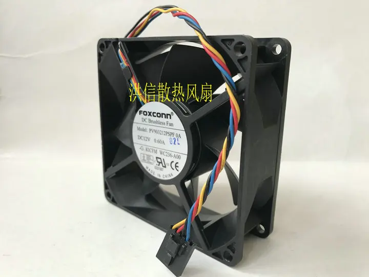 Nowy wentylator chłodnicy FOXCONN PV903212PSPF 0A 12V 0.60A 4-przewodowy wentylator chłodzący obudowę z regulacją temperatury PWM 90X90X32MM