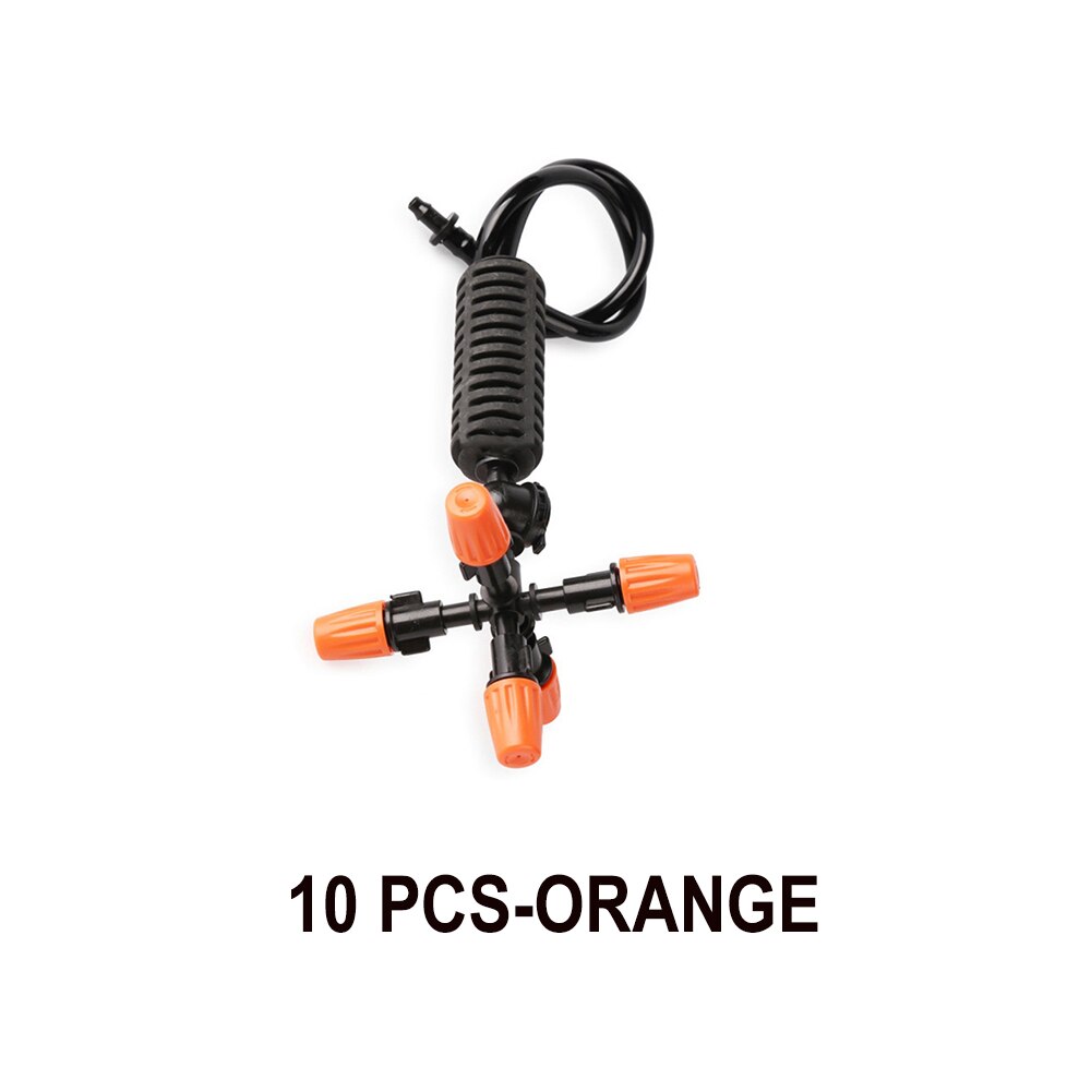 3-25 PCS Drip Irrigation Sprinkler Greenhouse Hanging Watering Dripper Misting Nozzle Cross Dripper Farm Drip Irrigation: Orange-10 PCS