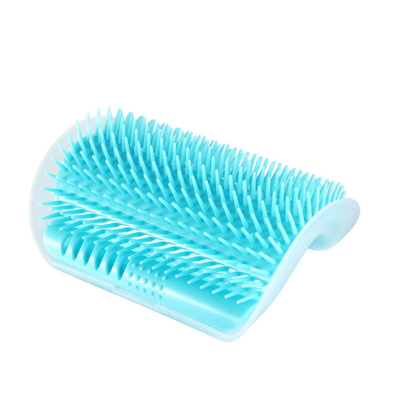 Gato massagem pente grooming ferramenta gato esfregar cara cócegas cães gatos pet cabelo derramamento aparar gato dispositivo de massagem catnip pet fornecimento: Azul