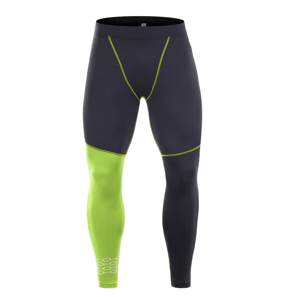 Men Fleece Thermal Cycling Pants Padded Bike Bicycle Outdoor Sports Tights #NN0312: Green / XXL