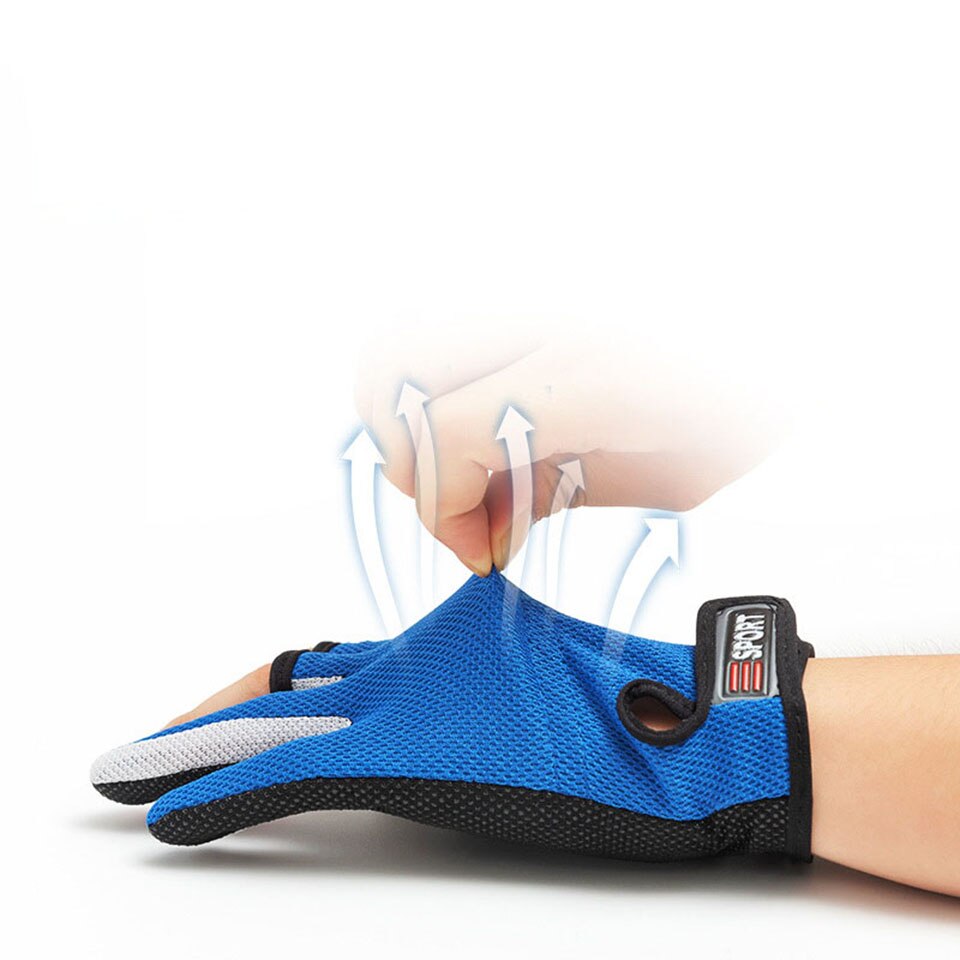 Guantes de pesca antideslizantes para hombre y mujer, equipo deportivo con 3 dedos cortados, para pesca al aire libre, 1 par