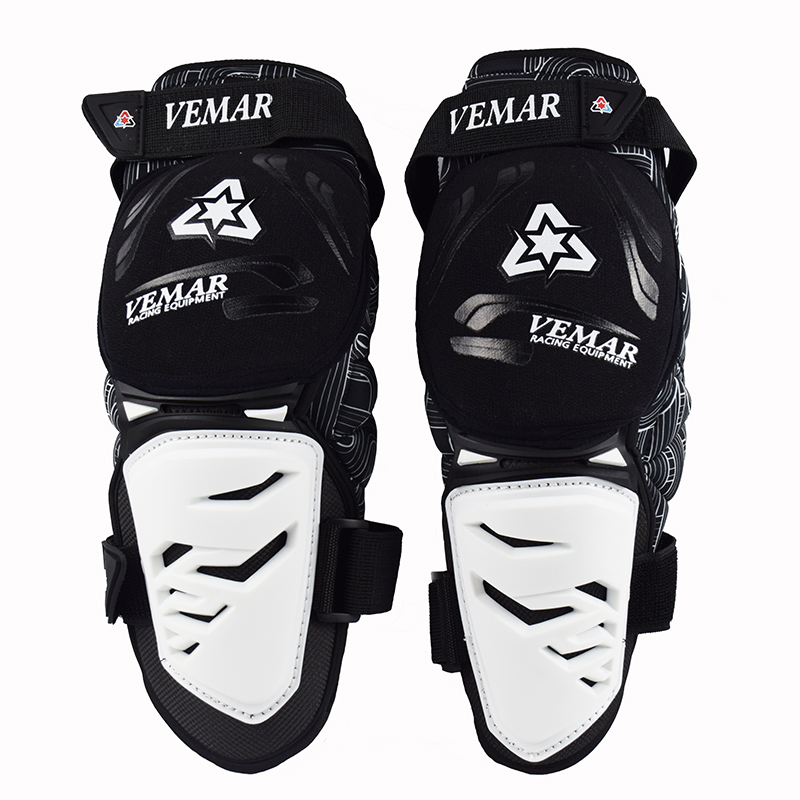 VEMAR MTB Knee Protector Guard Mountain Bike Knee Pads Slider BMX DH ATV Motorcycle Protective Gear Motocross Knee Protection: E02-WHITE