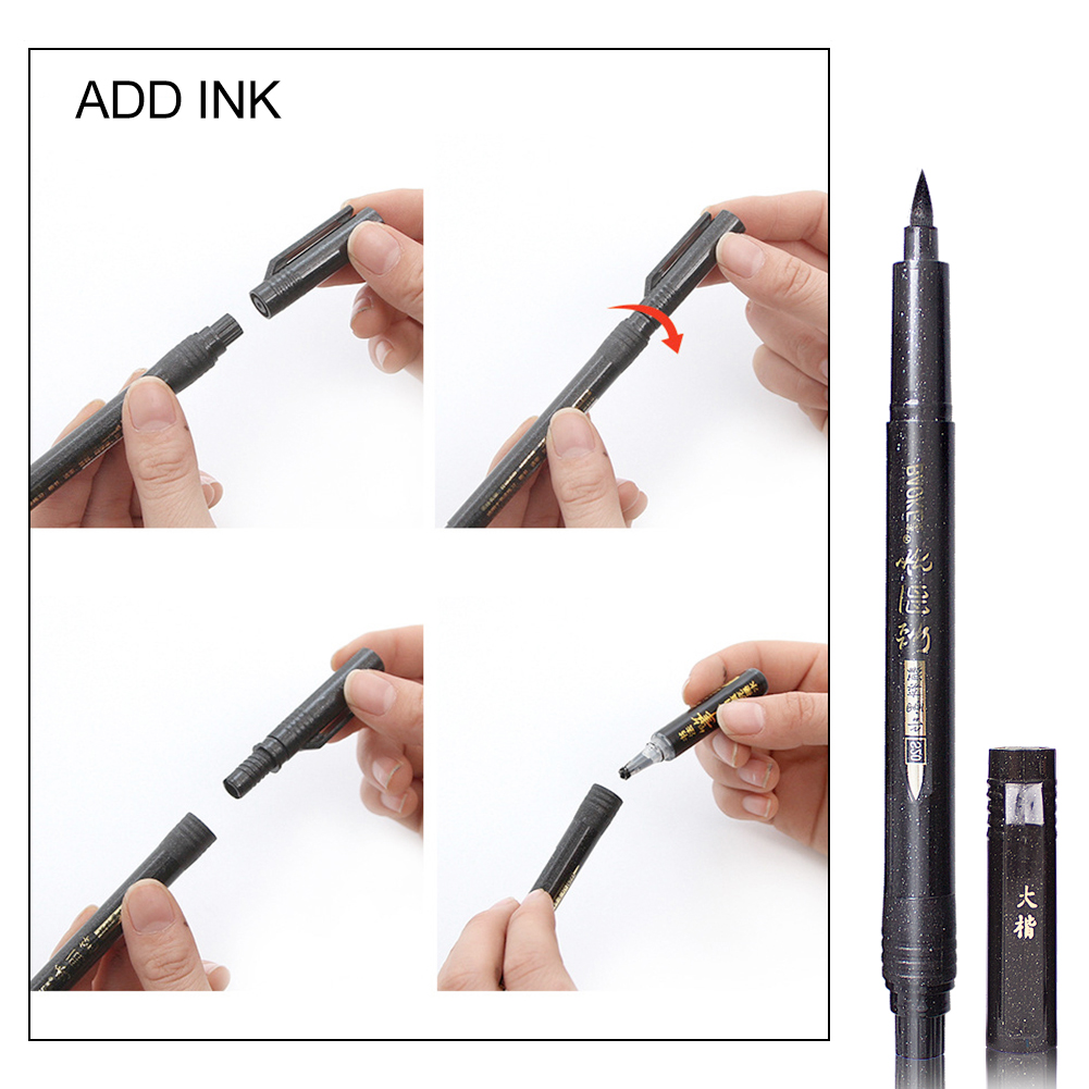 Calligraphy Brush Pen Set 4 Pcs Pen School Kit art Brushes for Writing Painting Back to School Large Drawing Set Sketching Pen