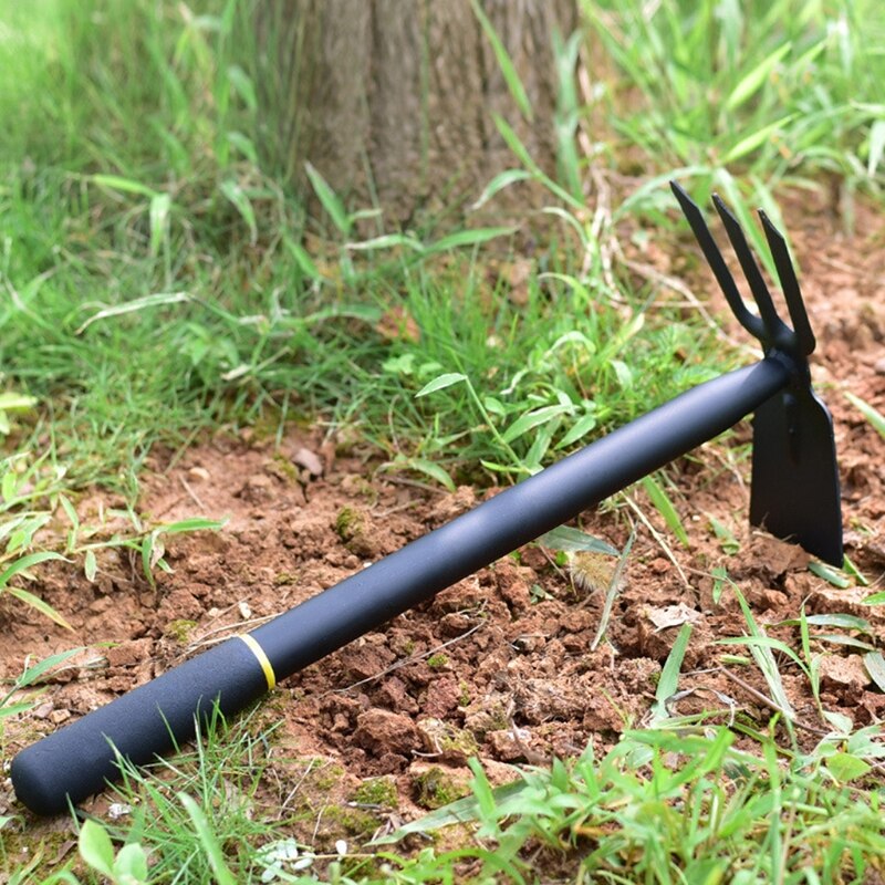 2 in 1 Double Hoe Small Gardening Tool Strong Sharp Hoeing and Loosening Soil Hand Tool Comfort Handle Steel Head 67JB
