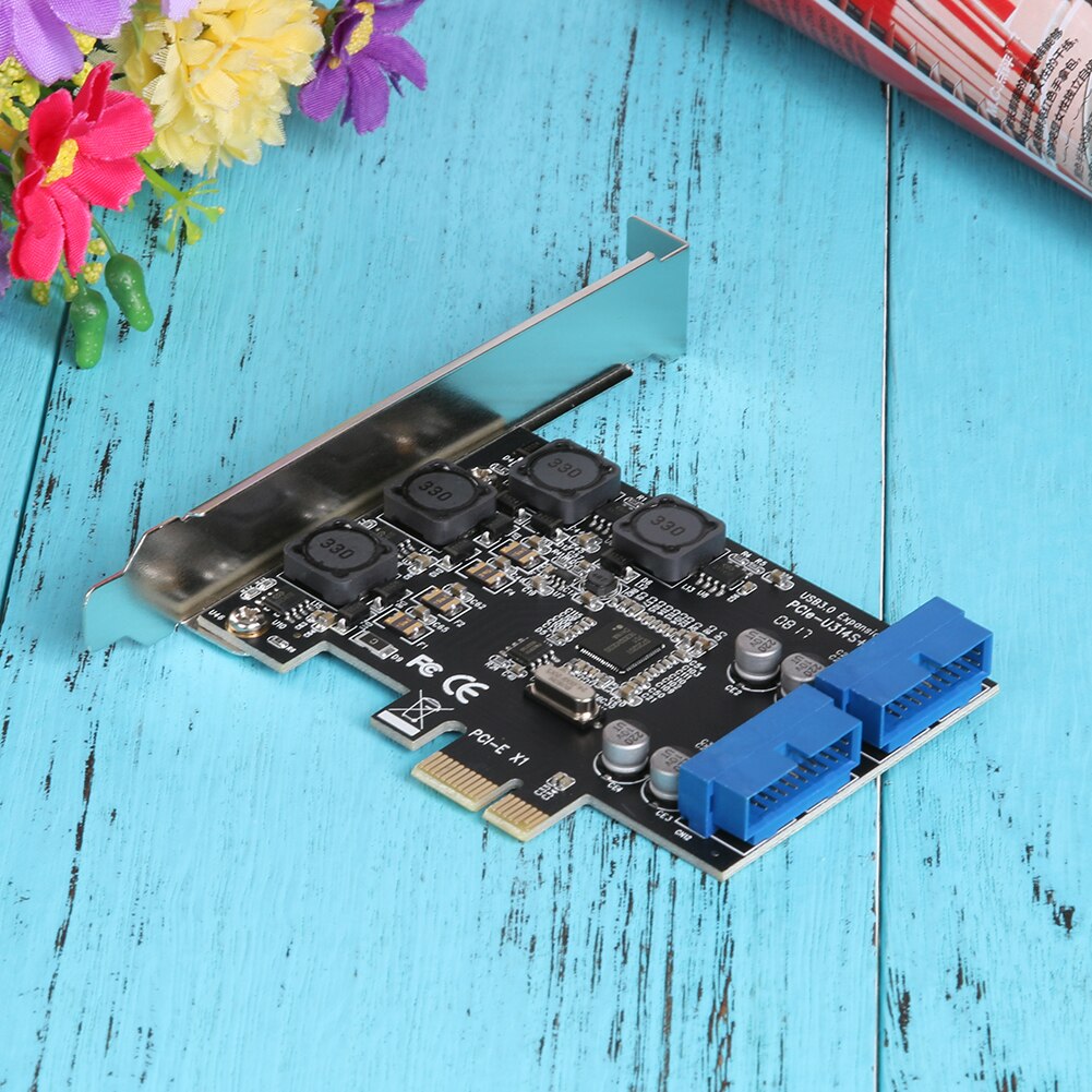 PCI-E PCIE PCI Express X1 Expansion Card 5Gb/s Superspeed USB3.0 19PIN Interface Adapter Card 120X90X22mm