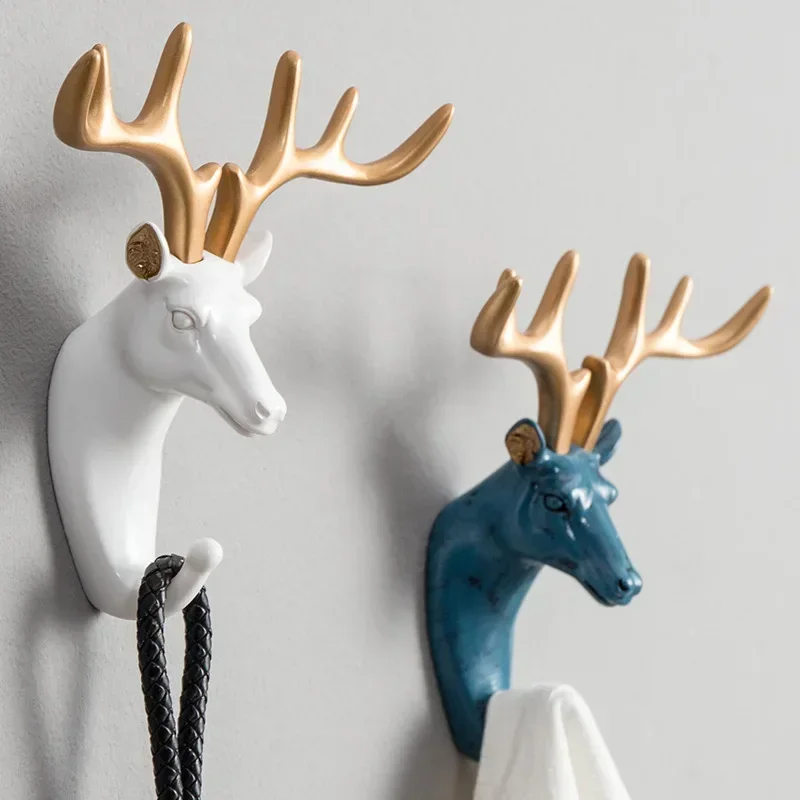 Muur Gemonteerde Haken Dierenkop Rek Kappen Muur Hanger Paard Giraf Elanden Olifant Haken Decoratief Decor Badkamer Accessoires