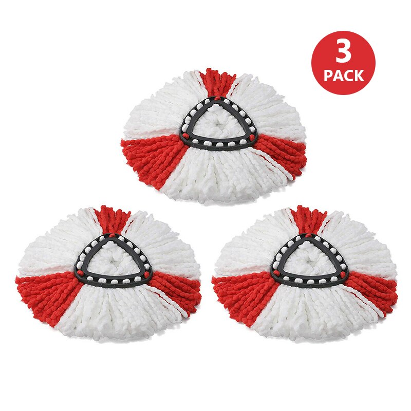 1/3/5PCs Microfiber Mop Clean Refill Replacement Head For Vileda Easy Mop Home Cleaning Tools Mop Accessories: 3 pack Red White