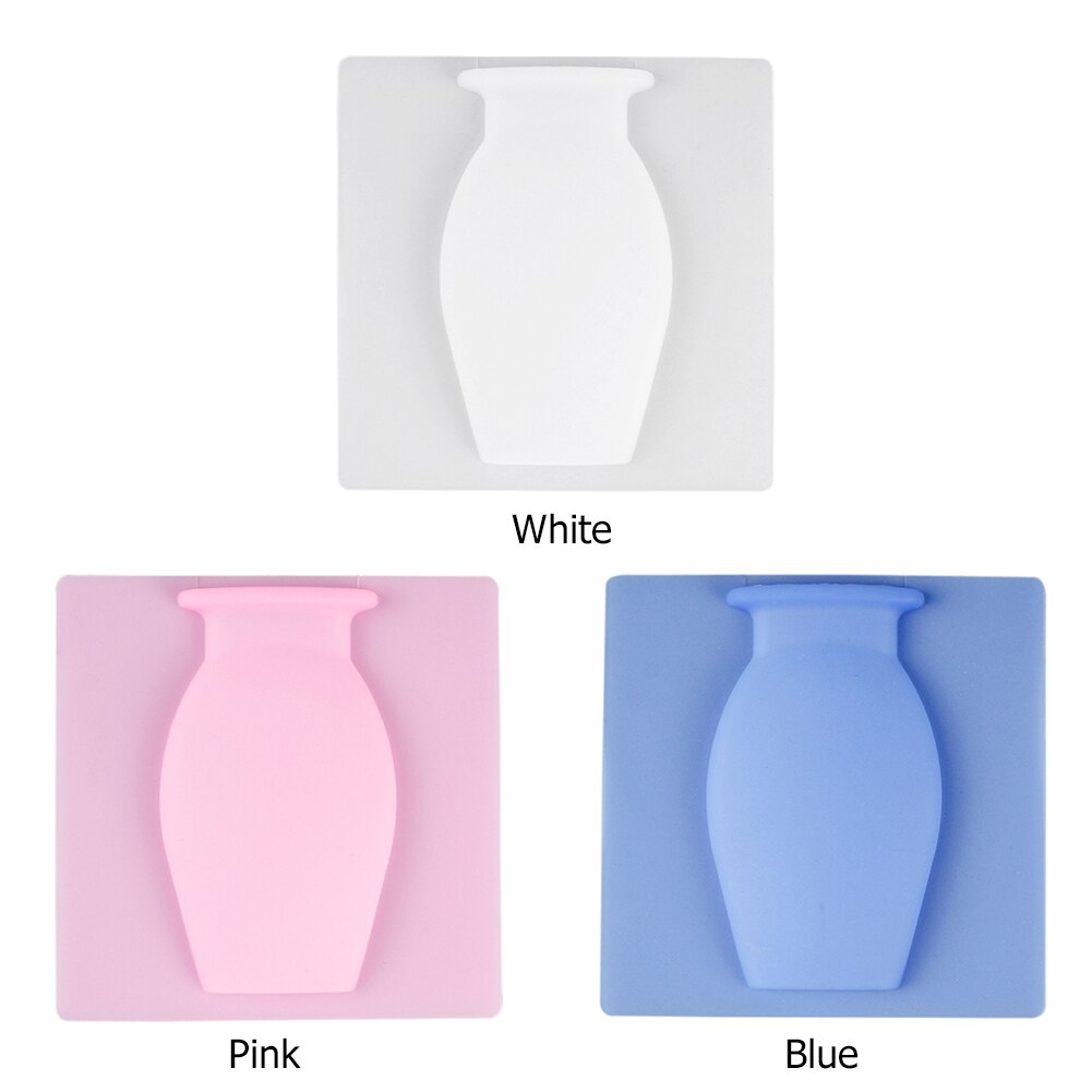 Vase mural adhésif en Silicone pour réfrigérateur, Pot de plantes à fleurs magiques, salle de bains, Vases solides en verre, miroir, décoration pour la maison et le bureau