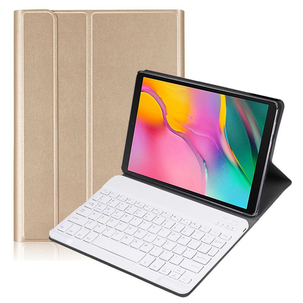 Mosunx trådlöst tangentbordsfodral för samsung galaxy tab  a 10.1 sm-t510 t515 fodral med bluetooth-tangentbord 517#3: Gd