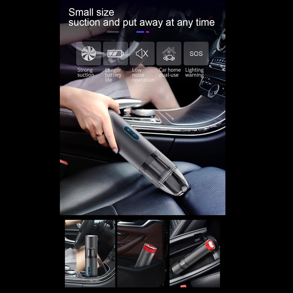 Car Vacuum Cleaner Portable Wireless Handheld Auto Vacuum Cleaner Robot for Car Interior & Home & Computer Cleaning