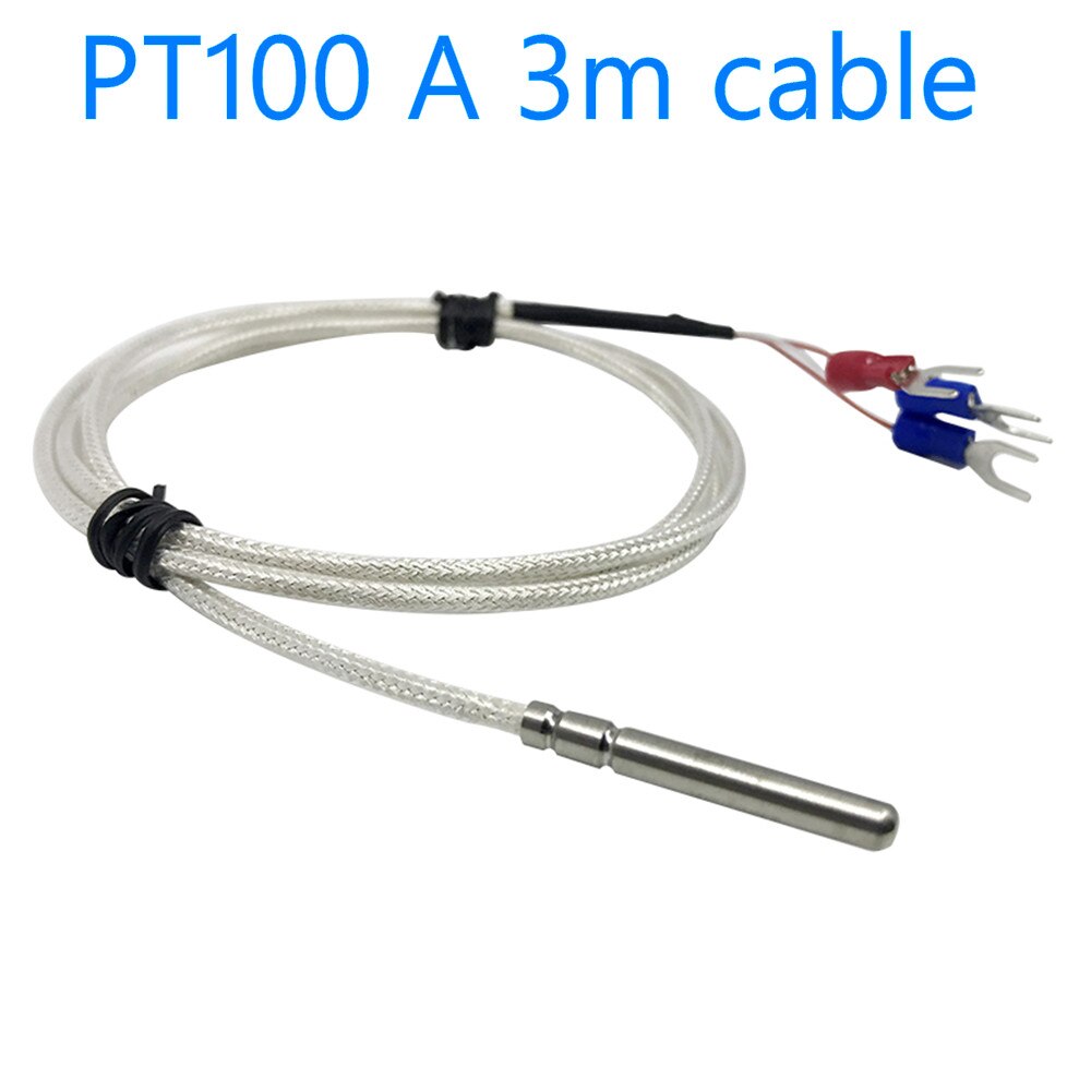 PT100 pt1000 platinum thermal resistance waterproof temperature sensor: PT100 A 3m cable