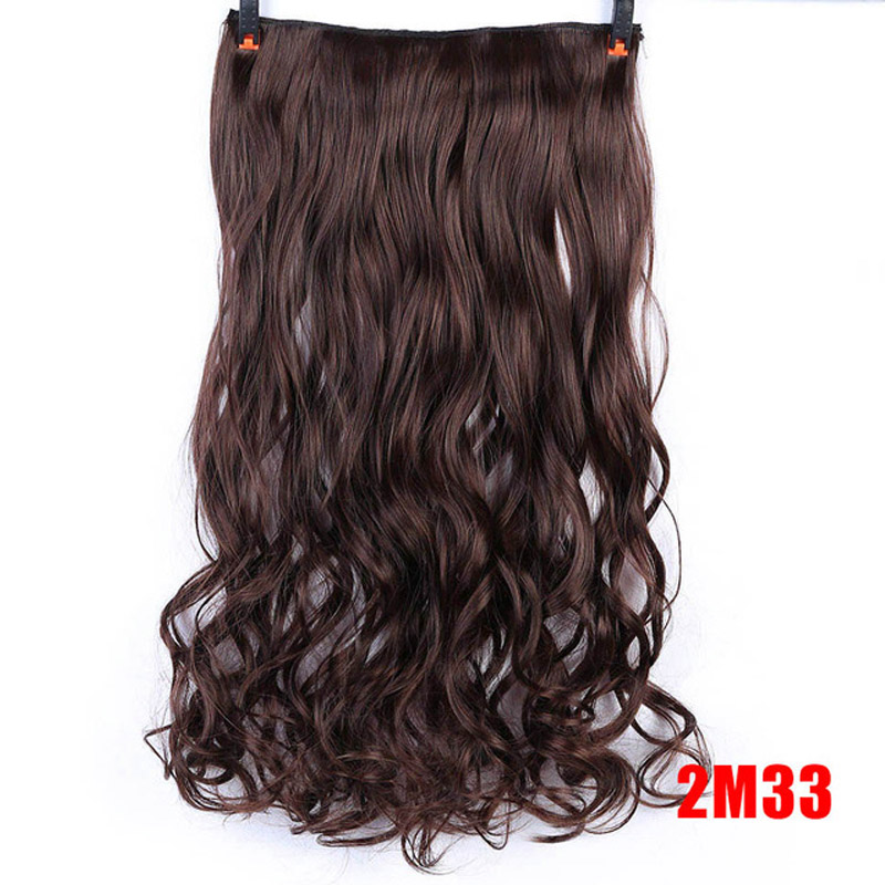 AOSI 40cm 50cm 60cm 80cm 100cm Lange Wellige Frisuren Synthetische 5 Clip in Haar Verlängerung wärme beständig Haarteile Braun Schwarz: 2M33 / 40cm
