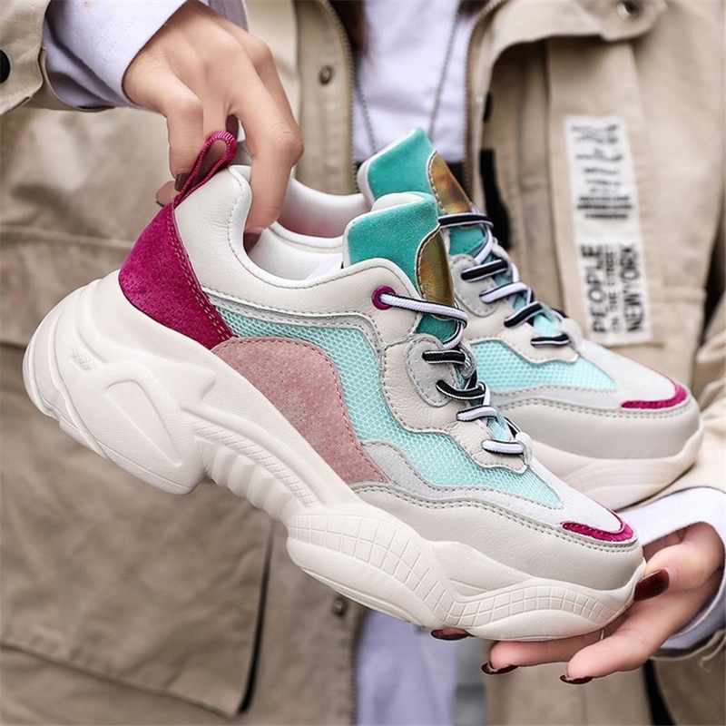 Jianbudan/Brand Chunky Sneakers Vrouwen Casual Zomer Sneakers Ademend Mesh Wandelschoenen Meisje Mode Platform Schoenen