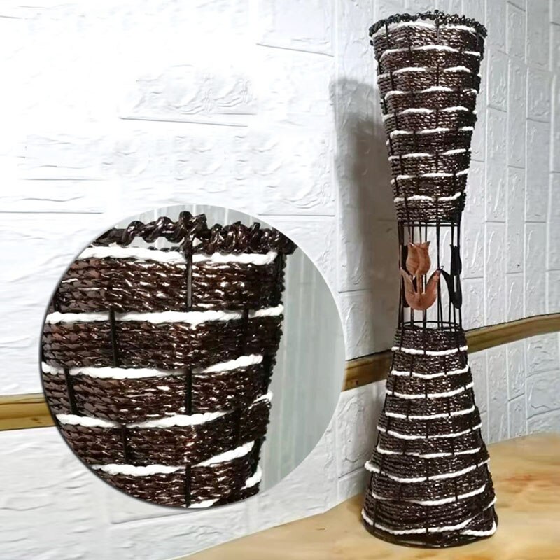 55cm land stil kunstig blomst rotting vase bryllup hotel diy boligindretning tilbehør kirsebær blomster arrangement vas: C