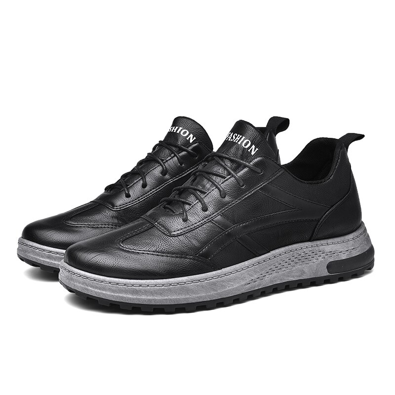 Leather Men's Casual Shoes Tenis Masculino Adulto Light Men Shoes 46 Walking Shoes Flexible Autumn Casual Trend Shoes: 7.5