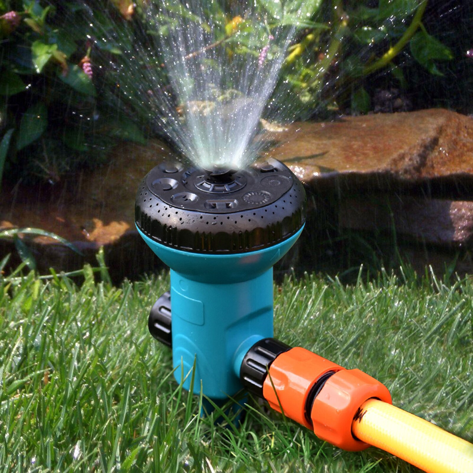 Ground Garden Sprinkler System with 9 Spray Patterns High Pressure Water Sprayer Irrigation for Patio Yard Park