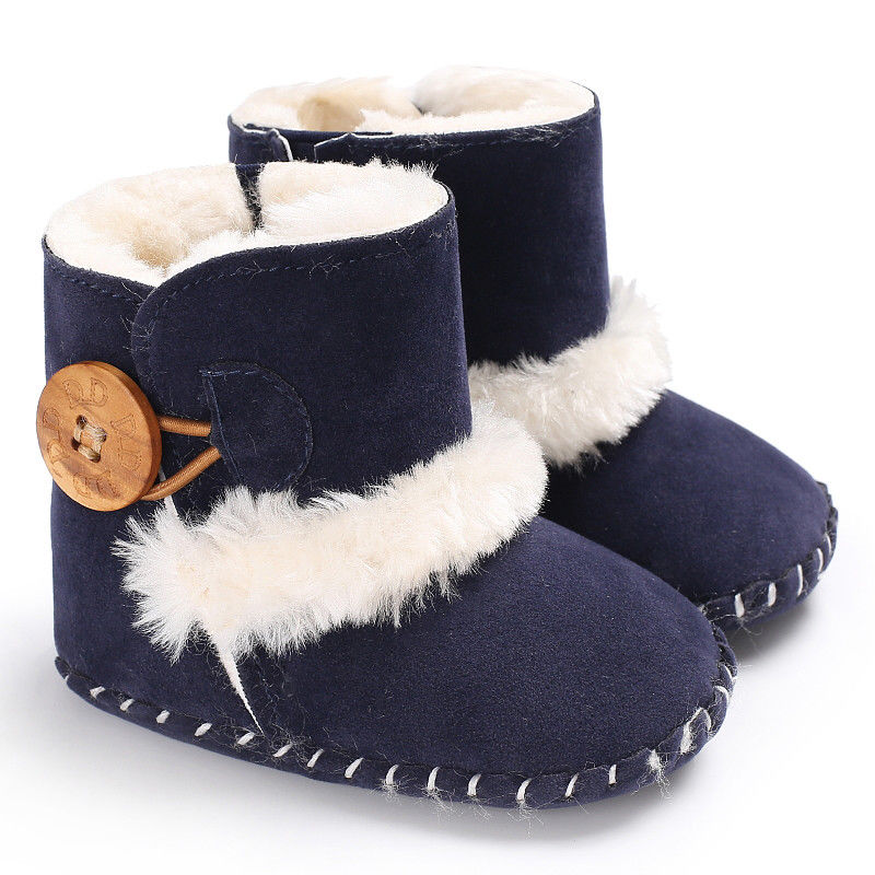 De mode lovelu wilde warme Baby Meisje Jongen Snowboots Winter Half Laarzen Infant Kid Zachte Bodem Schoenen stijlvolle novel wilde: Blauw / 0-6 months