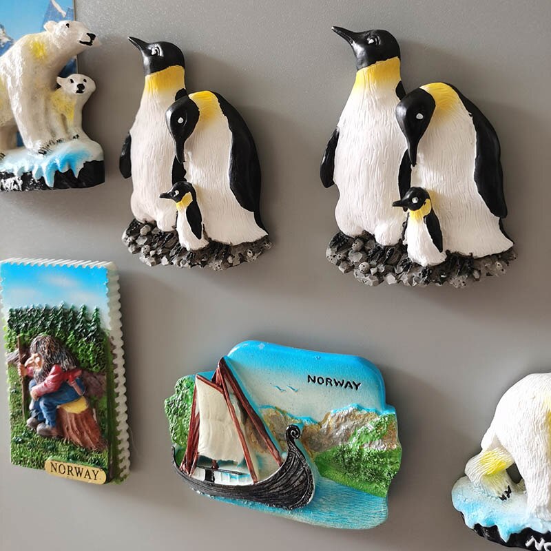 Pygoscelis Antarcticus Leuke Dier 3D Stereo Hars Koelkast Magneet Souvenir Decoratieve Magneten