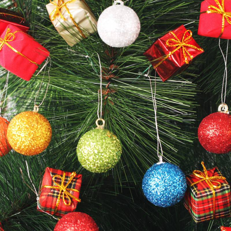 12 stks/partij Kerstballen Chic Ronde Kerstballen Ornament Nieuwjaar Kerstboom Decoraties multi-color