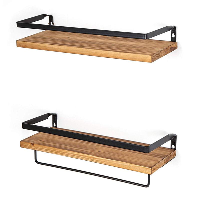 Wall Shelf Wood Floating Rack Wall Decoration Multifunction Storage Holder Shelf Rack Decorative For Kitchen/ Bedroom Frame: AB01