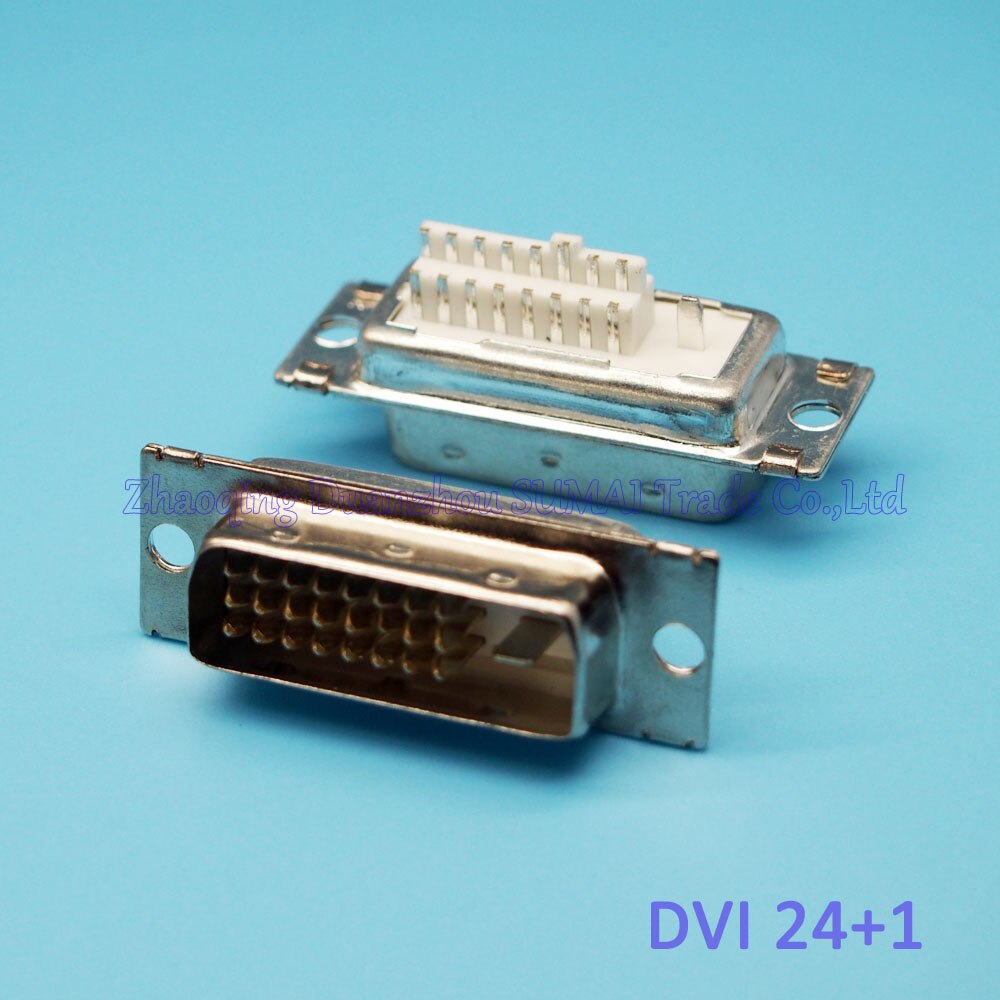 10 st dvi 24+1 hankontakt 180 graders dvi-uttag svetsad platta gränssnittskontakt