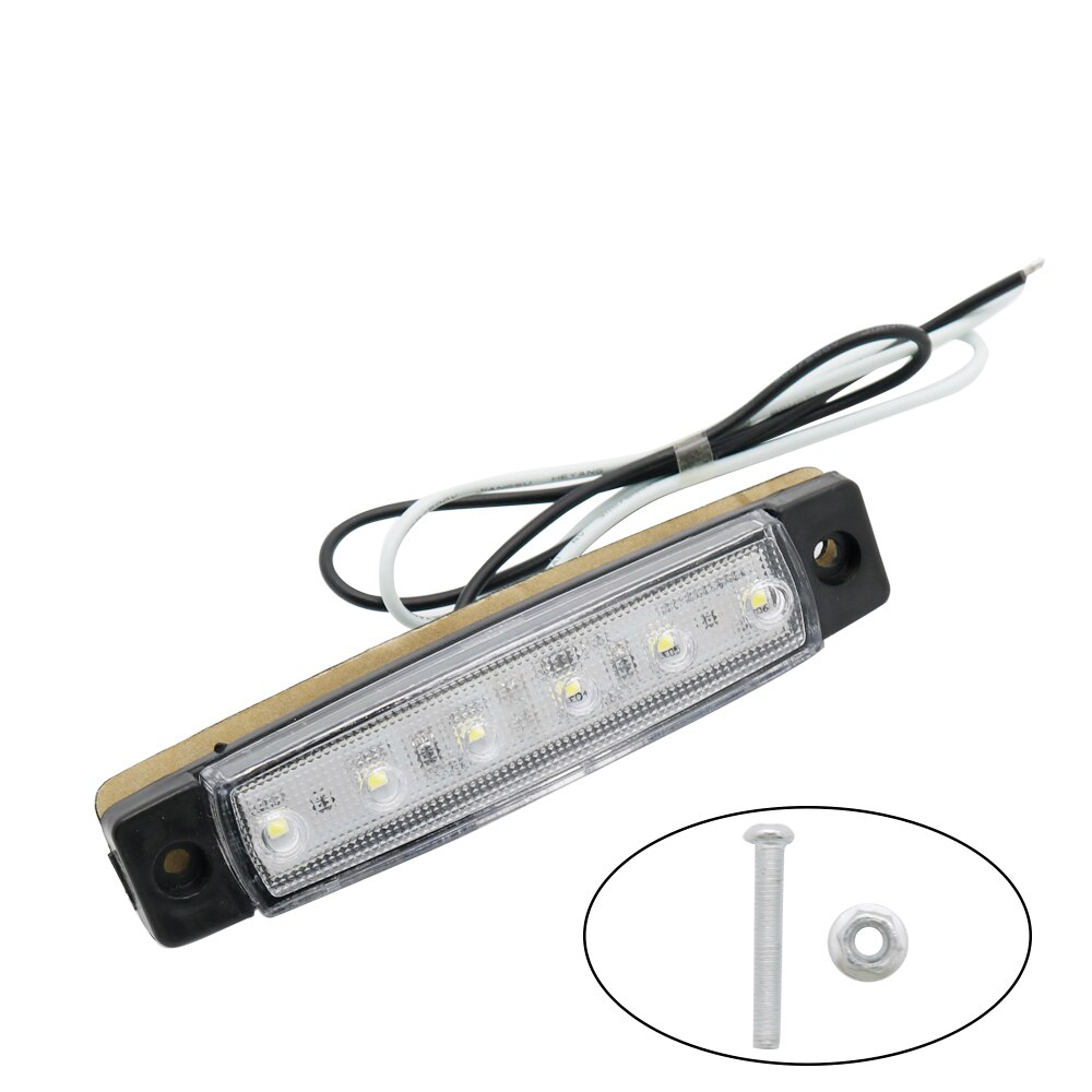 10pcs 6 LED Truck Lorries Bus Clearance Side Marker Indicators Light Lamp Amber White Truck Light