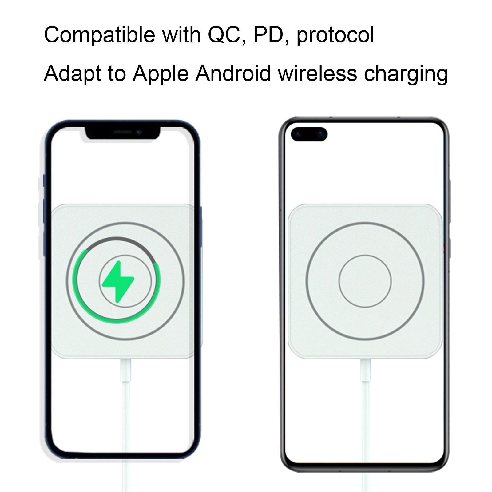 15w Wireless Charger Mobile Phone Charger For iPhone 12 Magnetic USB-C Interface Fast Wireless Charging