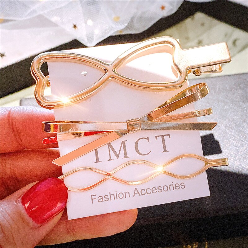 4 pcs/set Gold Pin Hairpin Clip Hair Clip Hairband Baby Pin Barrette Hairpin Headdress Accessories Beauty Styling Tools: TSZ002