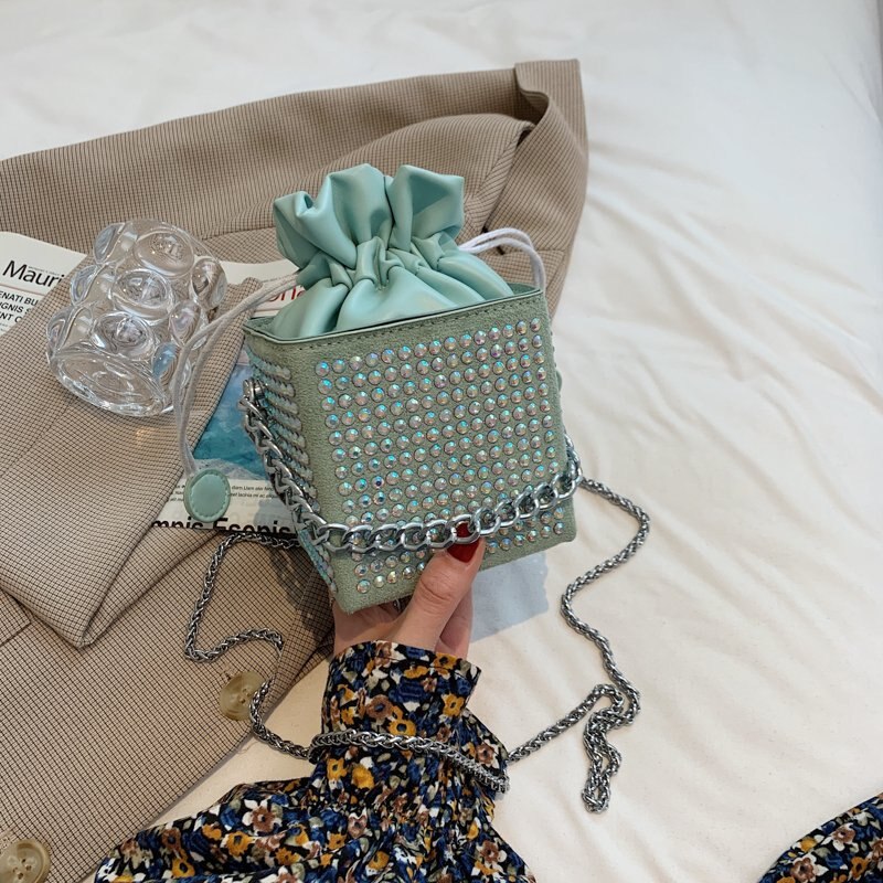 Persönlichkeit online berühmtheit handtasche Kasten tasche ausländischen schulter tasche kette geschlungen tasche: Grün