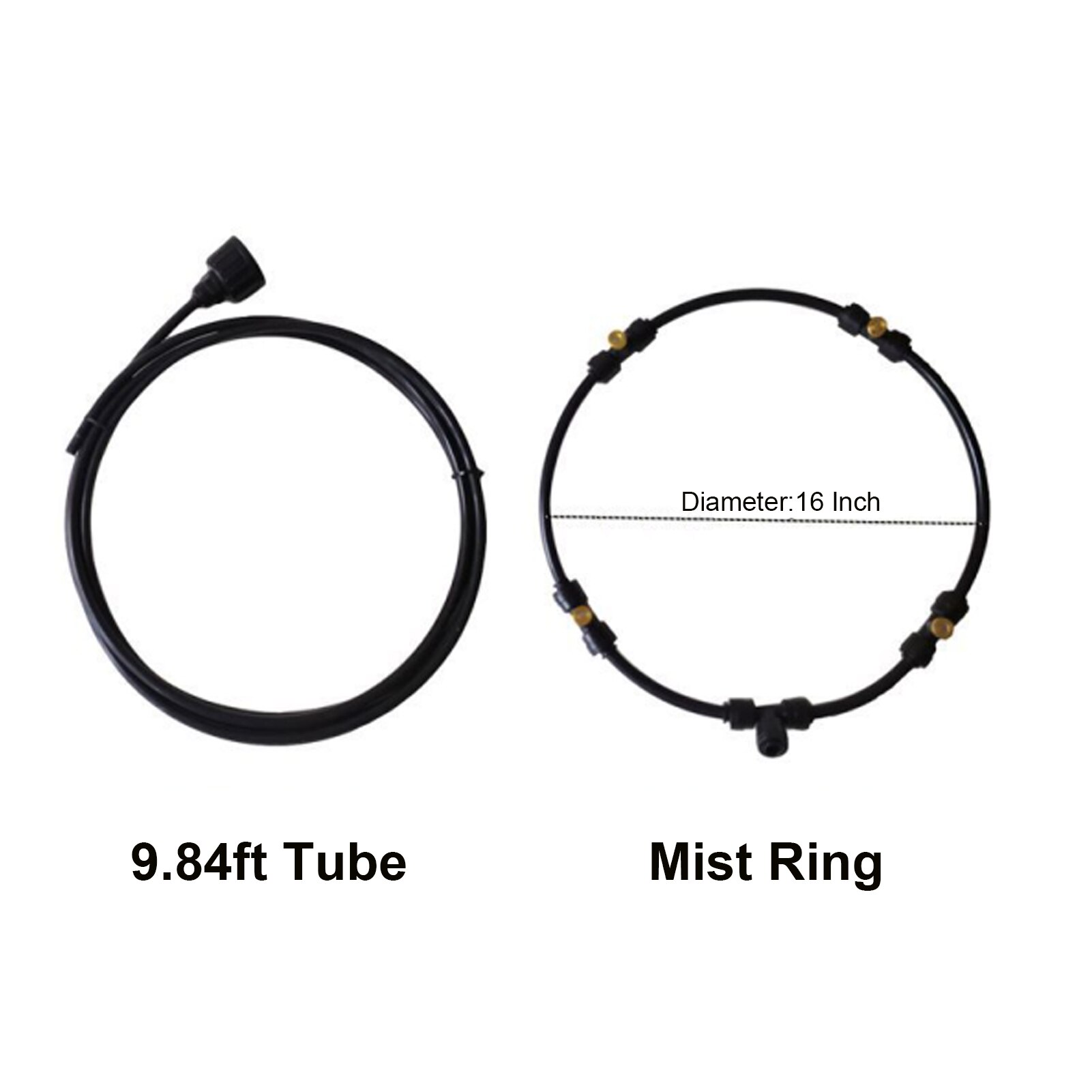 Outdoor Misting Fan Kit For Water Misting Cooling System Misters Mister Fan Line and 5 Brass Mist Nozzles Cooling Outdoor Patios: 16inch