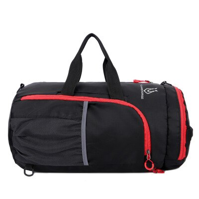 Imperméable à l'eau en Nylon Sport en plein air épaule fourre-tout sac de Sport hommes femmes pliable léger multi-fonction Fitness sacs voyage sac à main: Black