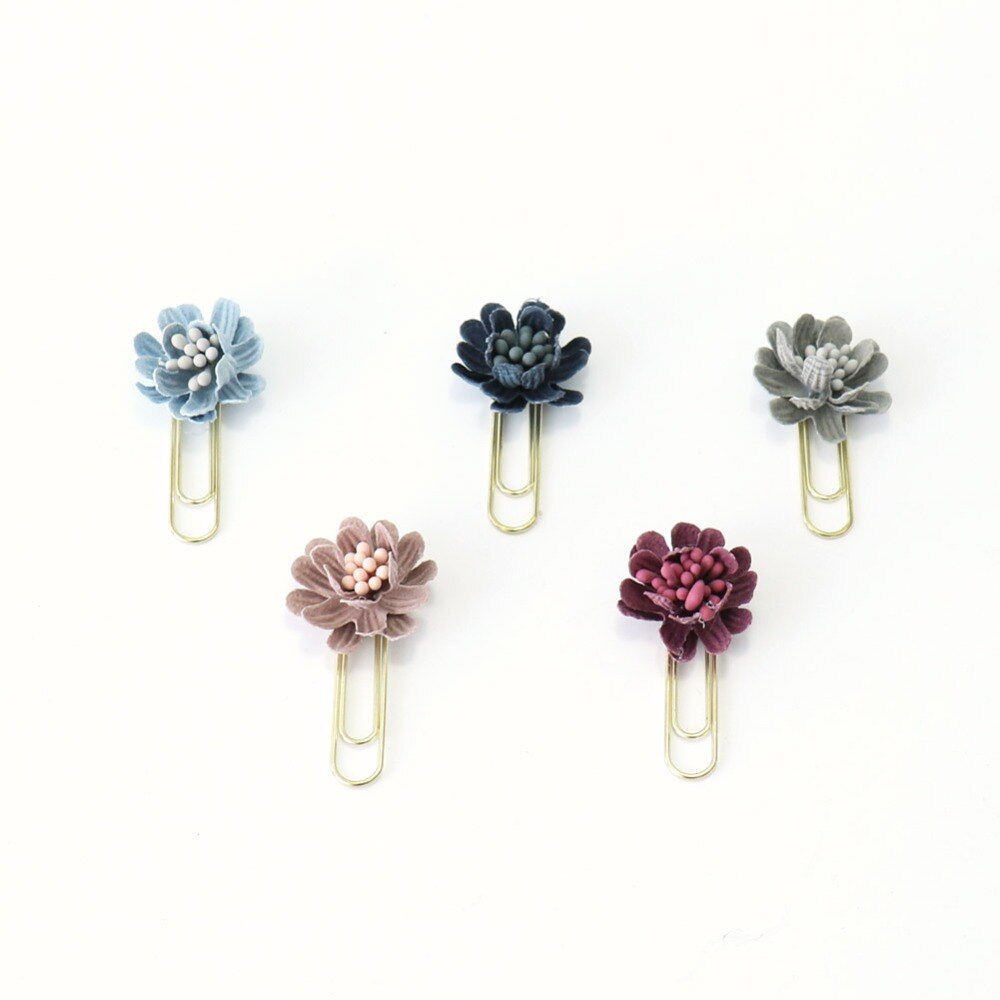 TUTU 6 stks/doos bloem Papier Clips De Papel Notes DIY Bookmark Metalen Bindmiddel Clips Vis Clips Notities Brief Paperclips h0255