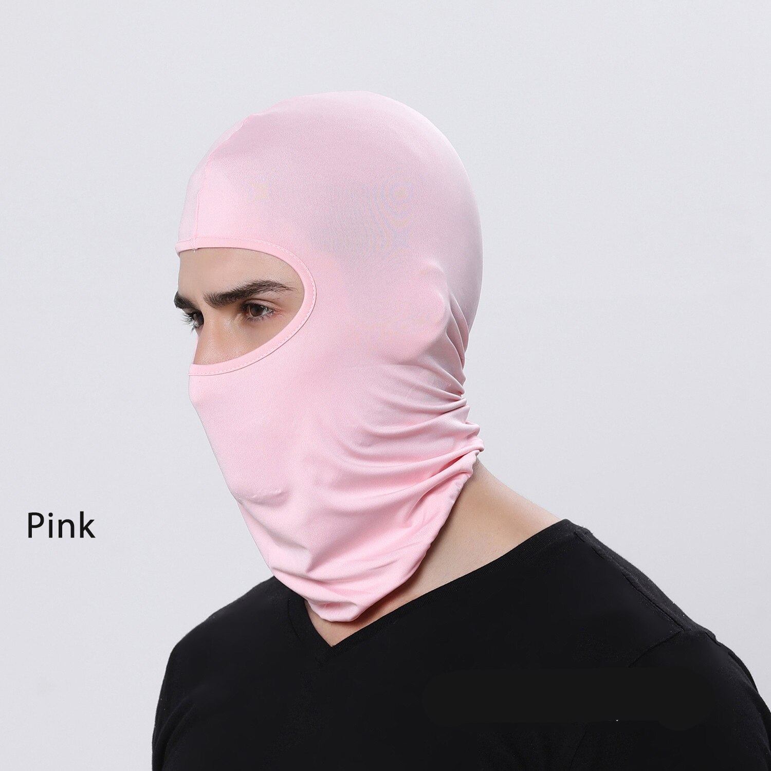 Motorrad-gesichtsmaske, fahrrad-sturmhaube, ganzgesichtsmaske, mütze, sturmhaube, lycra-Ski-halsmaske, sommer-sonnenschutz, Ultra-uv-schutz, dünn: Rosa
