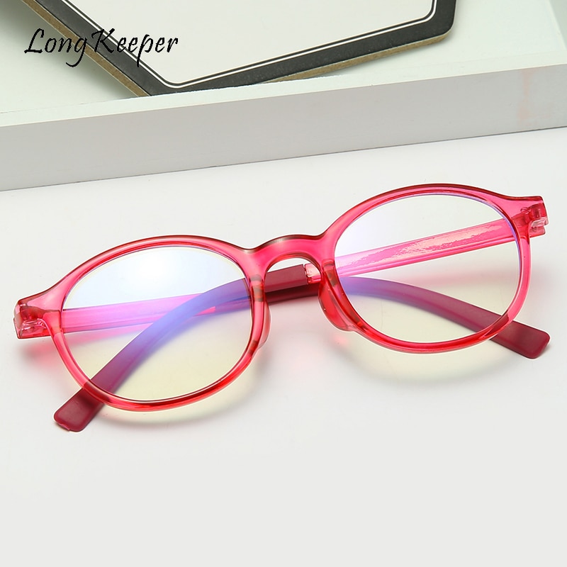 Lasten sinistä valoa estävät silmälasit, pyöreät linssit, reseptillä varustetut optiset kehykset, kirkkaat linssit,  uv400 kpl, pojat ja tytöt, sinisen valon estävät lasit