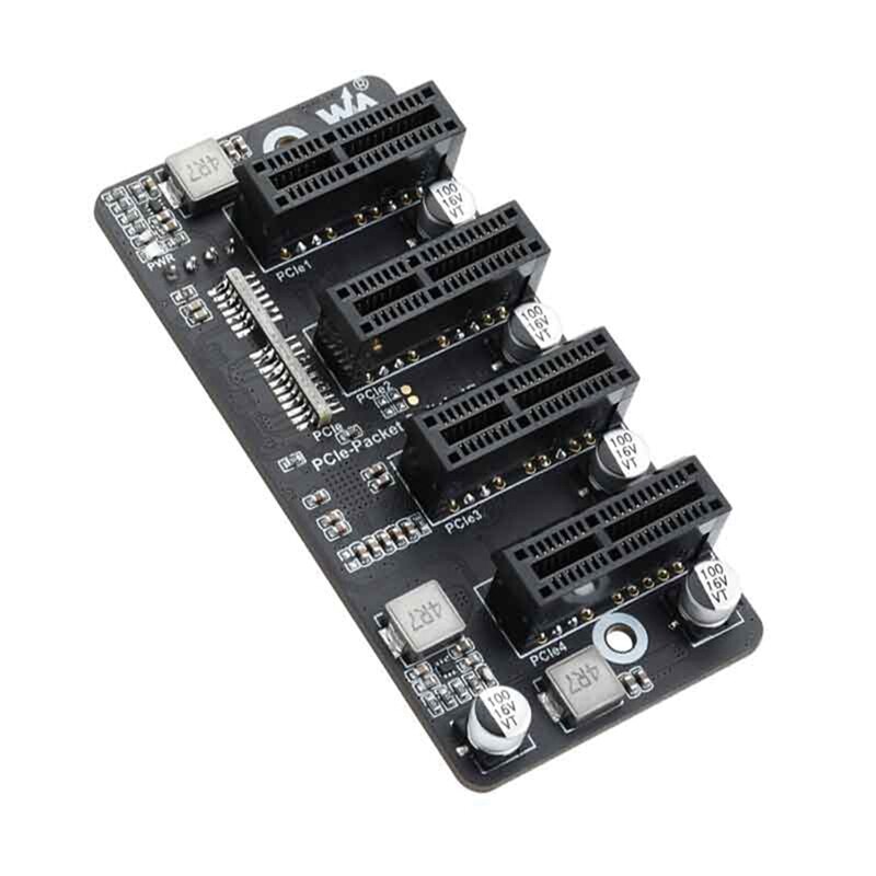PCIe Expansion Card 1 to 4 Gen 2 Expansion 4-Way PCIe Gen 2 CM4 for Raspberry Pi Driver-Free Plug Play