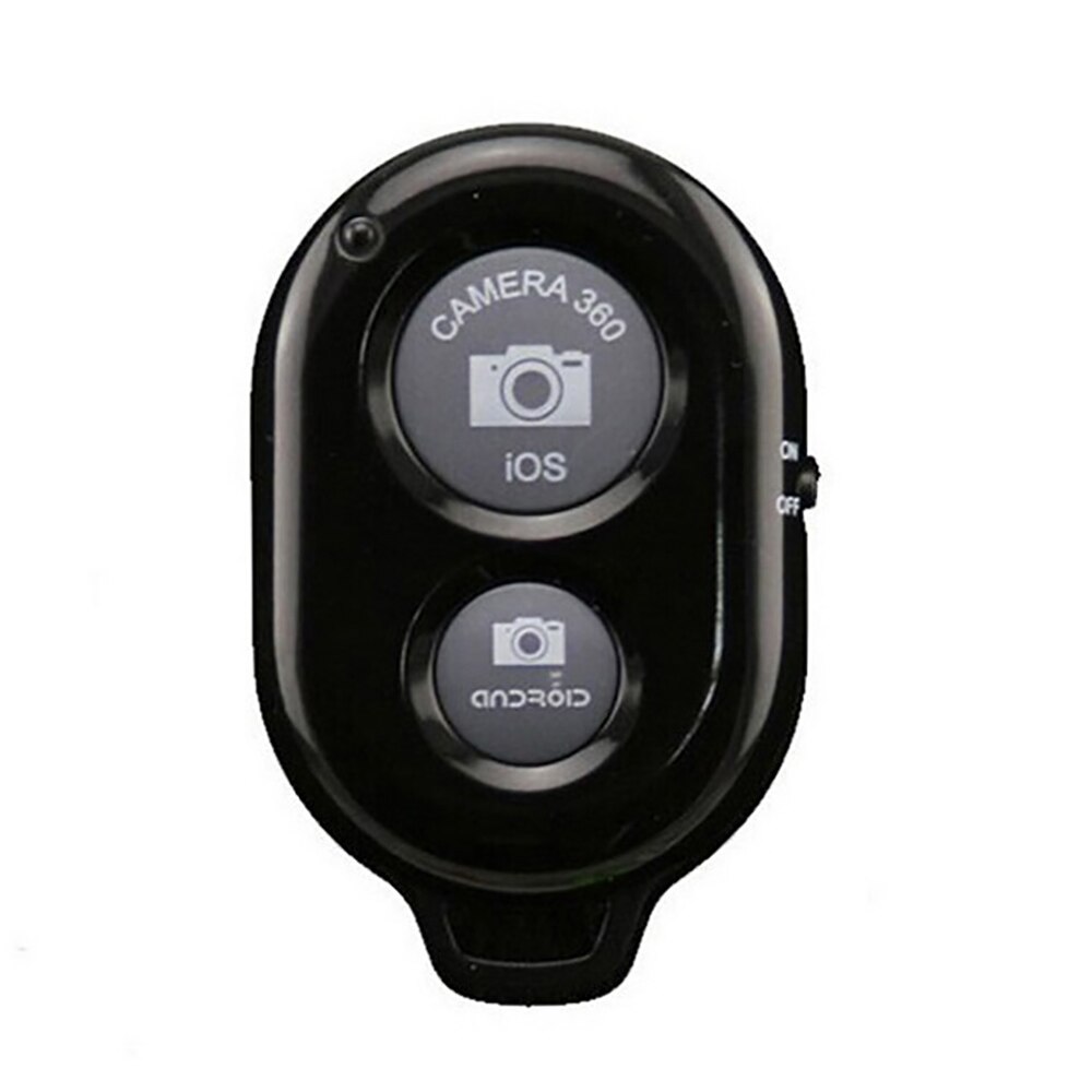 Wireless Bluetooth-compatible Remote Control Button Self-Timer Stick Shutter Release Camera Remote Controller: Black