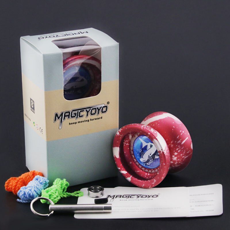 T9 Magic Yoyo Professionele Geavanceerde Legering Jojo Verantwoordelijk Speelgoed Met Lager Tool + 3 Stuks Yoyo String + bearin Voor Beginners Learner: Red