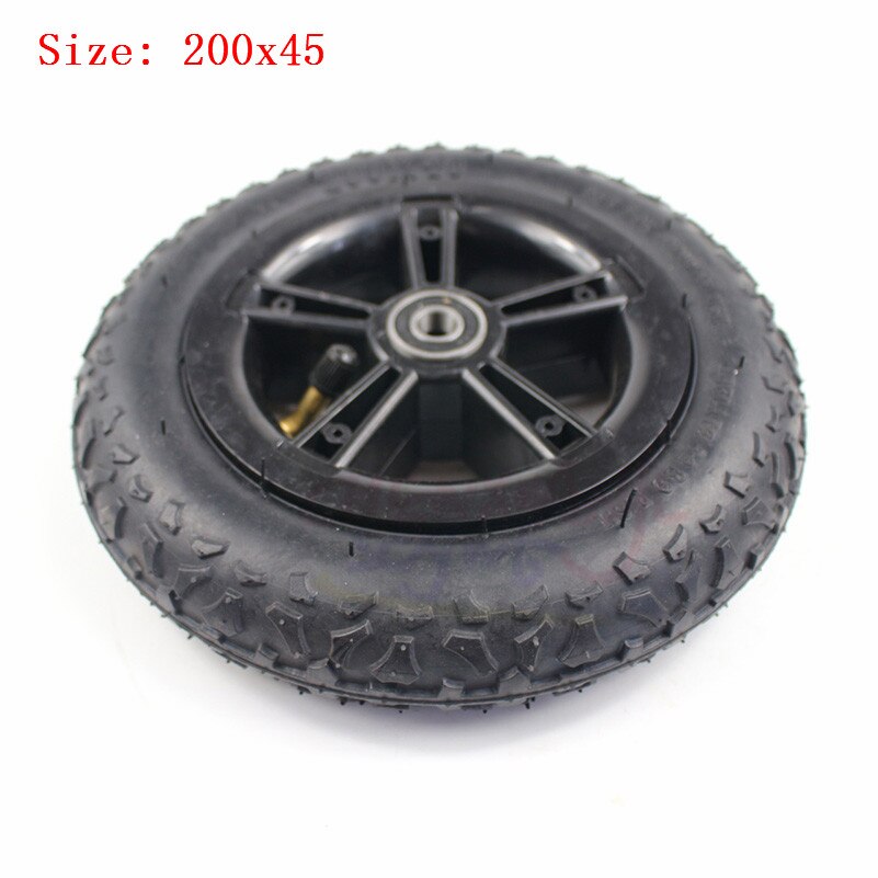200X40 Wheels 8 Inch Rubber Tires and Wheel Hub Fits Folding Bicycle Electric Scooter Motorcycle Baby's Car: Black