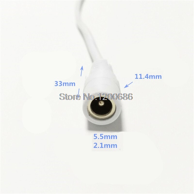 0.5MM2 power cord white 20AWG 3M 12V white DC extension cable 5.5X2.1 male to female wire harness monitoring router available