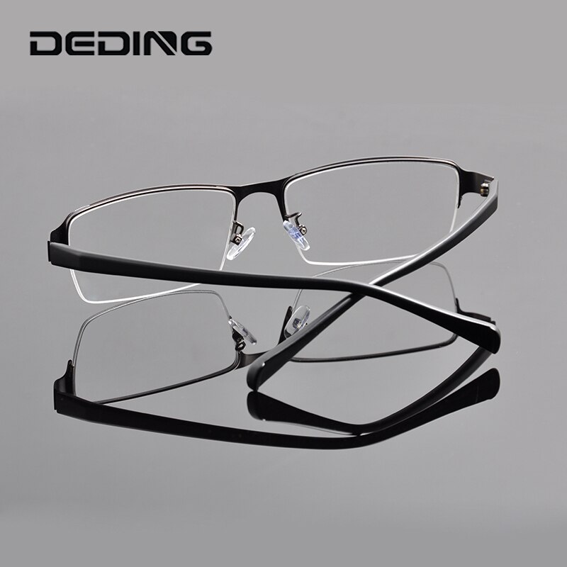 DEDING 60MM Business Oversized Eyewear Frame Super Large Optical Eyeglasses Half Frame Big Head Metal Big Size Glasses DD1455