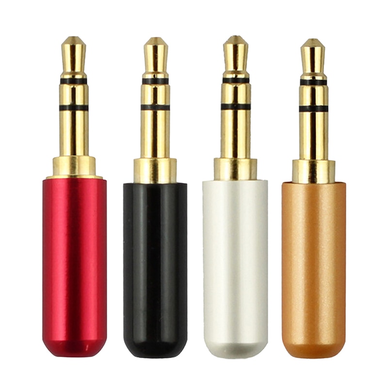 Mini Soldering Jack Stereo Jack Plug 3.5mm 3 Poles Male Plug Aluminum Stereo Plug Wire Connector Plug Earphone headphone Jack