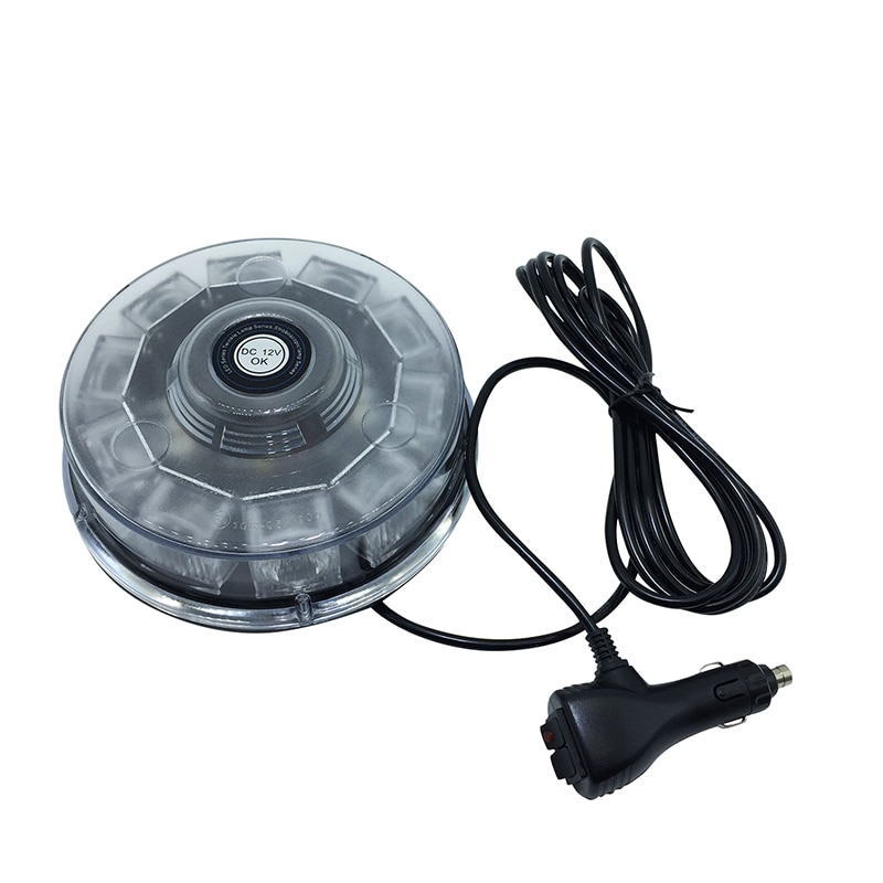 Luz LED de advertencia de policía para vehículo, luces estroboscópicas de emergencia de 12V, 30W, resistentes al agua, 10 led, color amarillo, montadas magnéticas