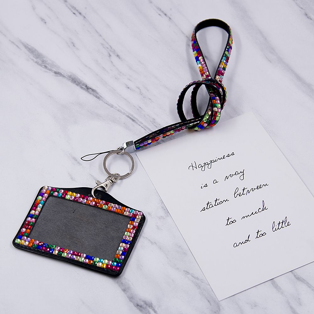 1pc Kawaii Card Holder Neck Strap with Lanyard Badge Holder Staff ID Card Bus ID Holder Card Retractable Badge Holder Stationary: multicolor