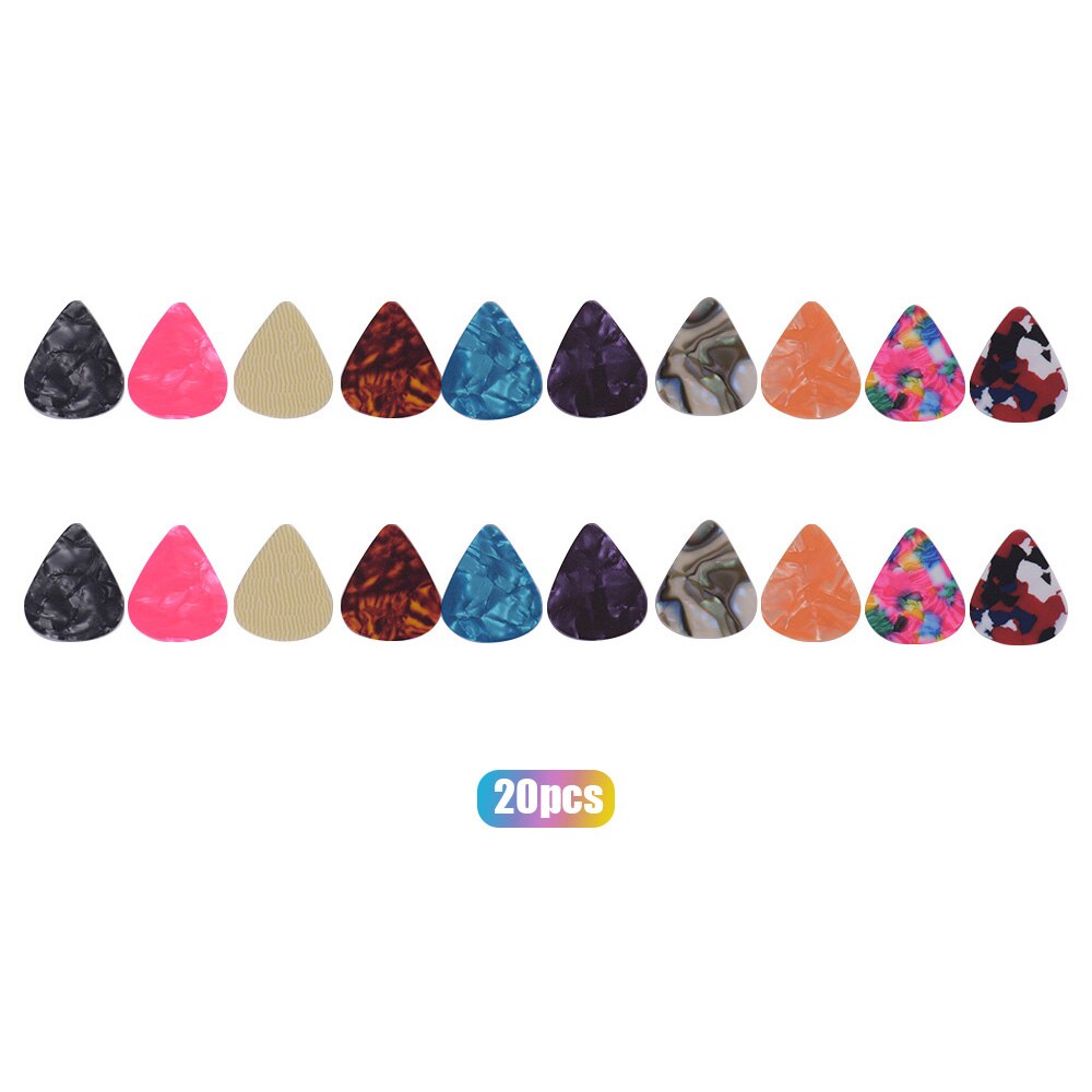 Unids/pack de 100 púas para guitarra de celuloide para bajo guitarras acústicas eléctricas (colores y grosor 0,46mm/0,71mm/0,96mm aleatoria)