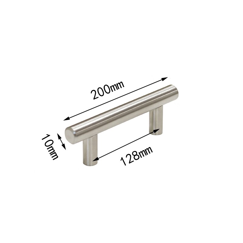 Edelstahl Schrank Griffe Durchmesser 10mm Küche Tür T Bar Gerade Griff ziehen Knöpfe Möbel Hardware-: 4