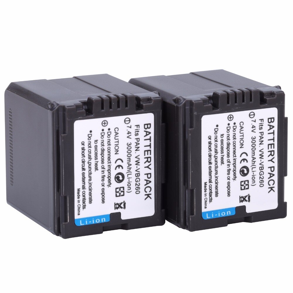 DSTE VBG260 Akku & Ladegerät Für Panasonic Kameras – Kompatibel Mit AG-HMC150, HDC-SD700 Uvm., 3200mAh, 7,4V