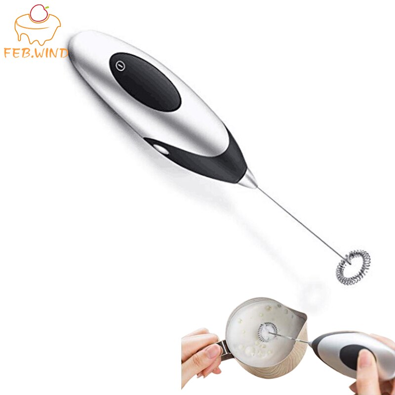 Ręczny elektryczny spieniacz mleka domu mini mleka spieniacz cappuccino kawy spienione mleko ekspres/trzepaczka trzepaczka robić jajek zasilany z baterii 069